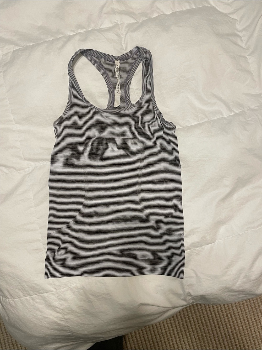 Lululemon Stripped Racerback Tank - Grey/White